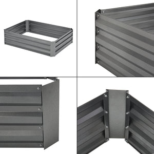 Plate-bande Roermond 120x90x30cm Acier Anthracite [en.casa]
