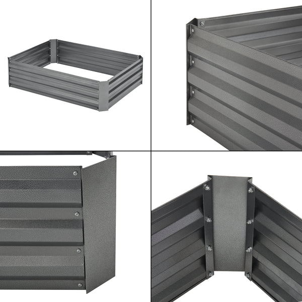 Plate-bande Roermond 120x90x30cm Acier Anthracite [en.casa]