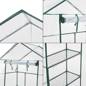Serre de jardin Hoorn en acier et PVC avec étagères intégrées 140 x 73 x 195 cm [en.casa]