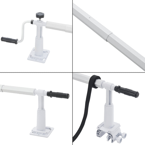 Enrouleur pour bâche de piscine Oliveti à longueur réglable 147-555 cm [en.casa]