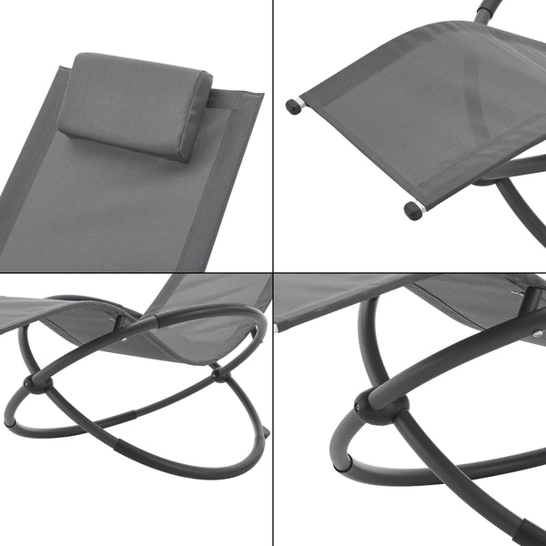 Chaise à bascule Pulsano 150 kg Gris foncé [en.casa]