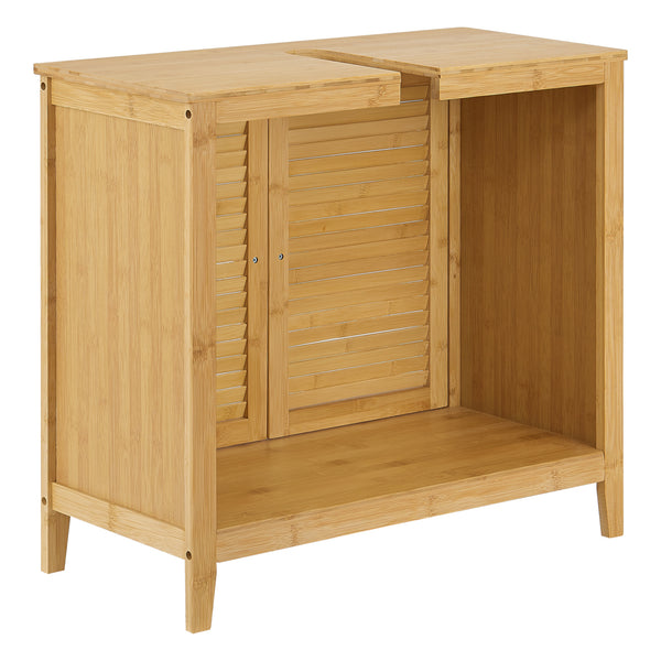 Meuble sous-lavabo en bambou Värmdö 60x67x30cm [en.casa]