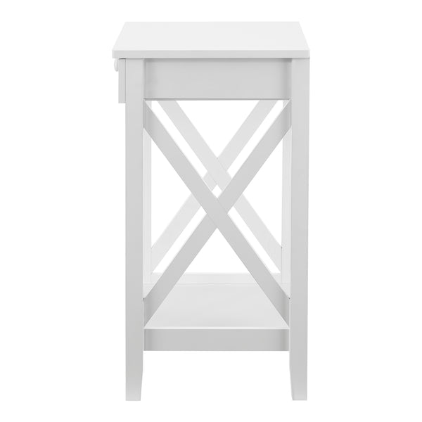 Table d’appoint Kivijärvi avec tiroir et surface de stockage 65 x 45 x 35 cm blanc [en.casa]