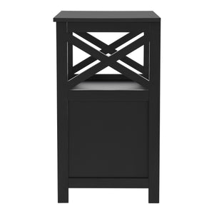 Table d'appoint Utajärvi avec compartiment de stockage à porte 74 x 40 x 40 cm noir [en.casa]