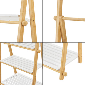 Étagère échelle Lapinjärvi avec porte-serviettes pour salle de bain 152 x 53 x 31 cm [en.casa]