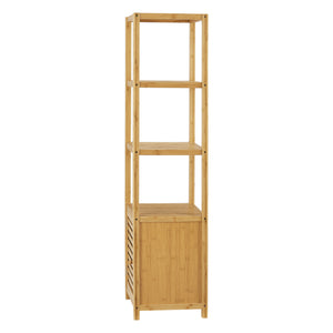 Étagère de salle de bain Liminka à 4 niveaux avec porte 140 x 34 x 33 cm [en.casa]