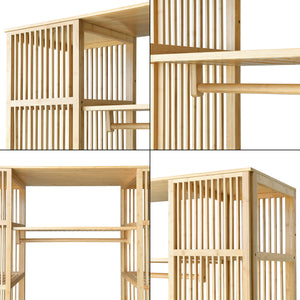 Porte-vêtements en bambou Hudiksvall 185x140x45cm [en.casa]