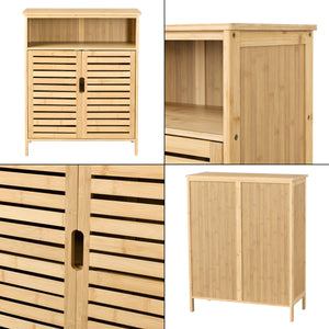 Meuble de rangement Eslöv à 2 portes 81 x 65,5 x 31 cm en bambou [en.casa]