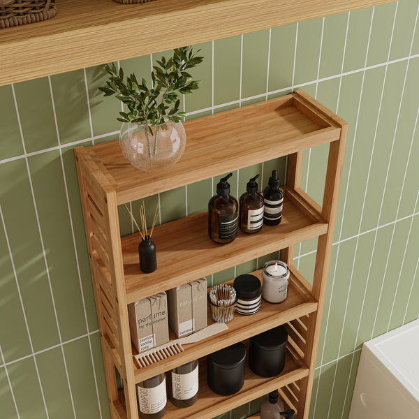 Étagère à 7 niveaux Forssa pour salle de bain cusine salon 165 x 42 x 28 cm [en.casa]