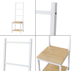 Valet de nuit Juuka 133x40x42 cm Chaise porte-vêtements Bambou [en.casa]