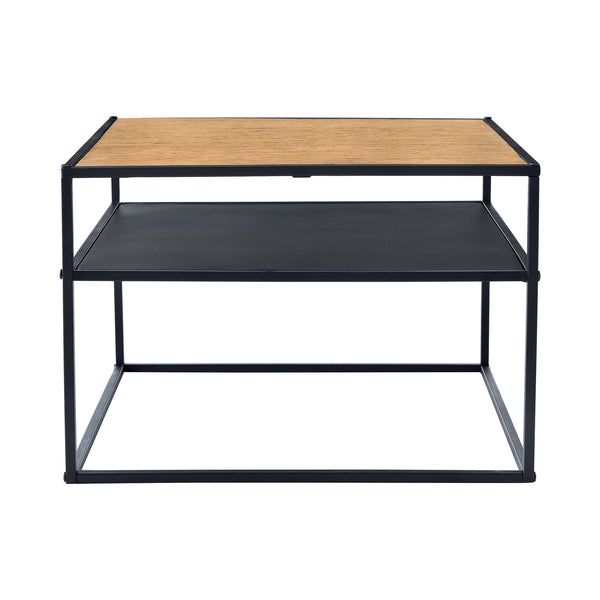 Table d'appoint Quinisut 40 x 55 x 55 cm aspect bois/noir [en.casa]