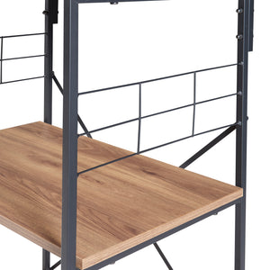 Étagère Billund avec 4 surfaces de rangement 133 x 60 x 42 cm Noir / Aspect noyer [en.casa]