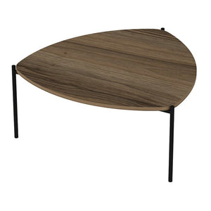 Table basse triangulaire Gladsaxe 40 x 90 x 89 cm effet noyer / noir [en.casa]