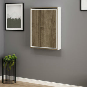 Table rabattable Greve blanc / aspect noyer [en.casa]