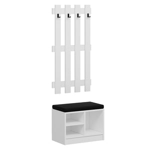 Panneau de vestiaire avec banc à chaussures Farum blanc [en.casa]