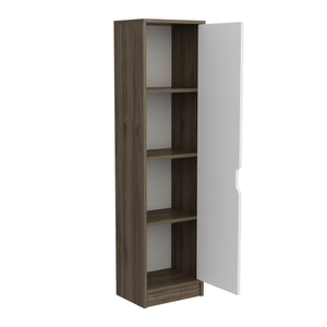 Armoire de bureau Egvad avec une porte aspect noyer / blanc [en.casa]