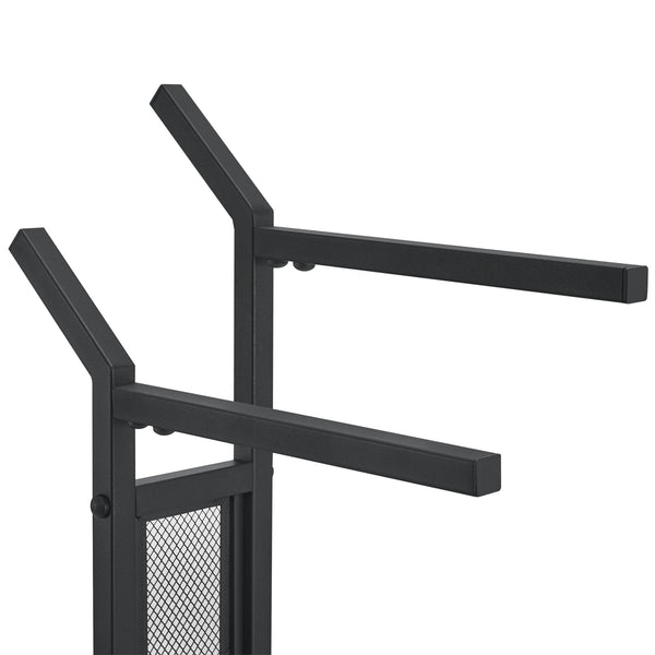 Porte-serviettes Telavi acier 88x40x20cm noir / aspect bois [en.casa]