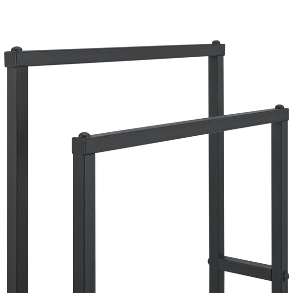 Porte-serviettes avec 2 barres 78 x 48 x 24 cm Noir [en.casa]