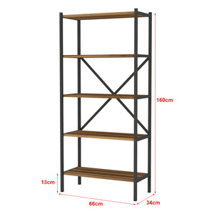 Étagère de cuisine Tomelilla 160x66x34 cm Noyer/Anthracite [en.casa]