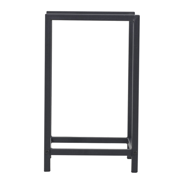Range-bûches Torsås en acier 40 x 30 x 50 cm noir [en.casa]