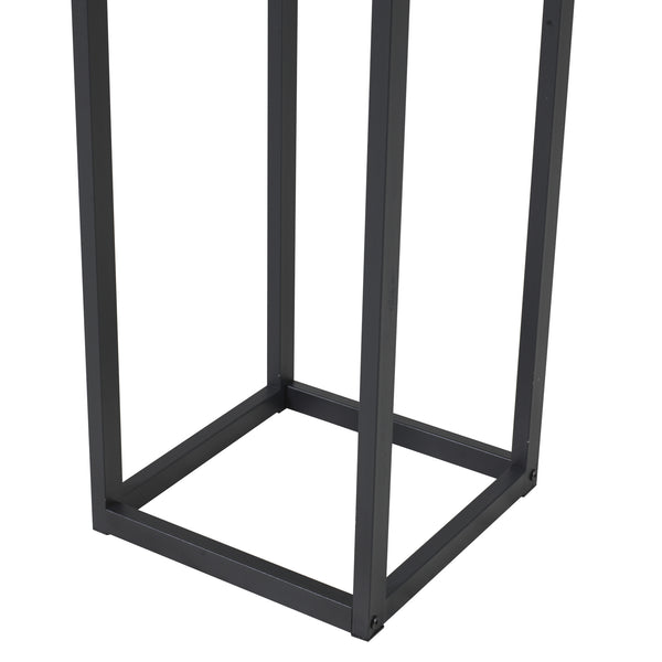 Range-bûches Tanum en acier 35 x 35 x 120 cm noir [en.casa]