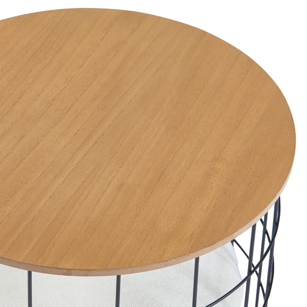 Set de 2 tables basses Haapajärvi panier avec couvercle amovible noir effet bois [en.casa]