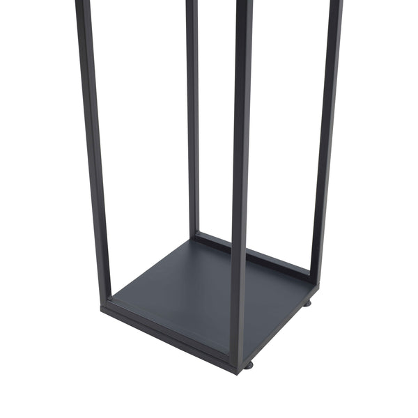 Étagère à bûches Tornved en acier 35x35x120 cm Noir [en.casa]