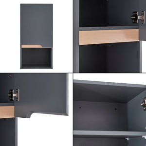 Armoire murale de salle de bain Bergkamen 60 x 30 x 30 cm gris effet bois [en.casa]