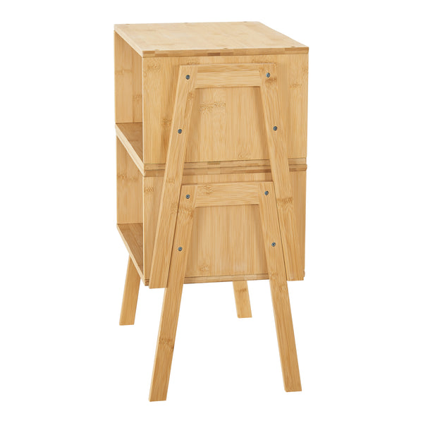 Ensemble de table de chevet Vinderup en bambou, naturel [en.casa]