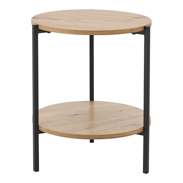 Table d'appoint Kuopio 50xØ40cm Noir/Aspect bois [en.casa]