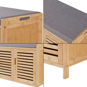 Armoire à chaussures Selk avec assise en bambou [en.casa]