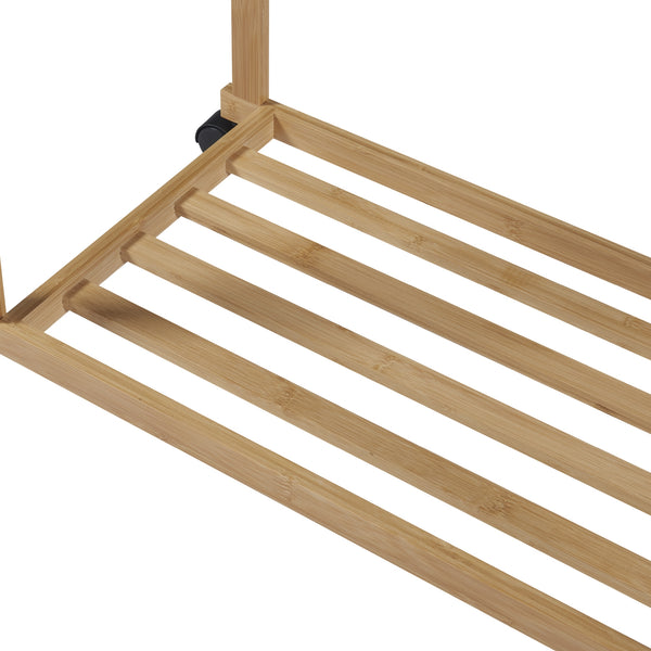 Porte-manteau roulant Ilmajok en bambou [en.casa]