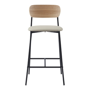 Tabouret de bar Jyväskylä lot de 2 89x40x45 cm Beige [en.casa]