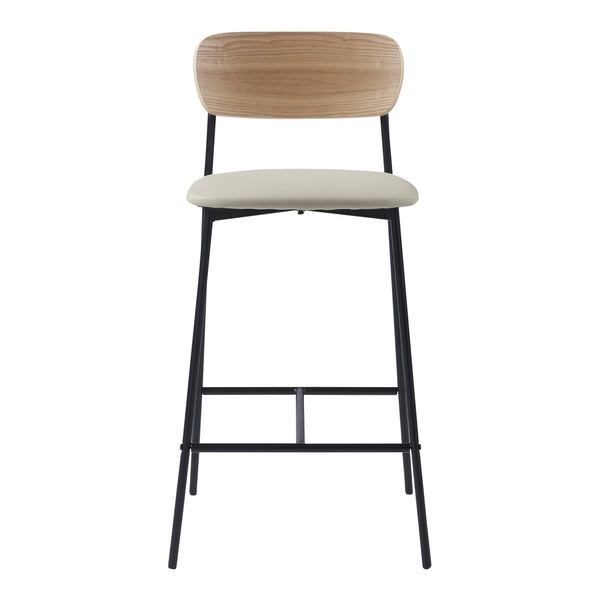 Tabouret de bar Jyväskylä lot de 2 89x40x45 cm Beige [en.casa]