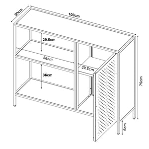 Étagère armoire Viitasaari métal noir [en.casa]