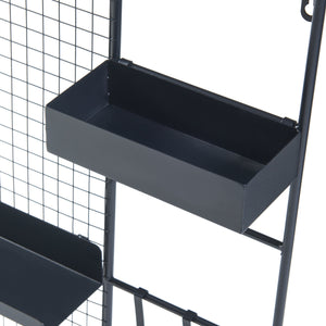 Grille murale Westre 70x60x11cm Métal Noir [en.casa]