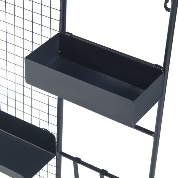 Grille murale Westre 70x60x11cm Métal Noir [en.casa]