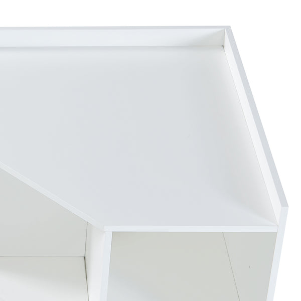 Étagère d'angle pour enfants Måsøy avec 9 compartiments ouvert et 3 boîtes de rangement 100 x 57 x 57 cm blanc rose bleu jaune [en.casa]