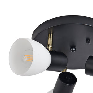 Plafonnier Abbey Noir / Blanc [lux.pro]