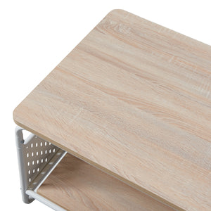 Table basse Dyrøy 100x50x43cm Blanc/Chêne [en.casa]