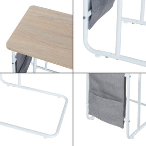 Table de bureau Dyrøy 56x48x37cm Blanc/Chêne [en.casa]