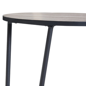 Table d'appoint Ylöjärvi avec 2 étagères Noir/Aspect chêne [en.casa]