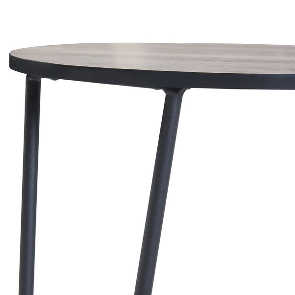 Table d'appoint Ylöjärvi avec 2 étagères Noir/Aspect chêne [en.casa]