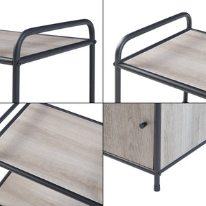 Table d'appoint Gulen Noir/Aspect chêne [en.casa]