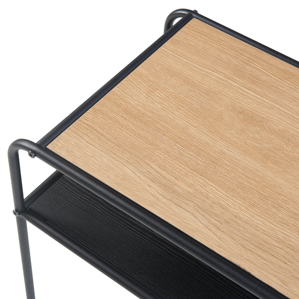 Table d'appoint Krødsherad 55x51x36cm Noir/Chêne [en.casa]