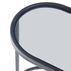 Table d'appoint Luleå avec plateau en verre Noir [en.casa]