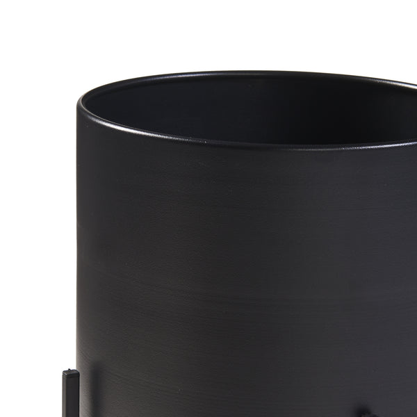 Set de 3 porte-plantes Orsa de tailles variées métal noir [en.casa]