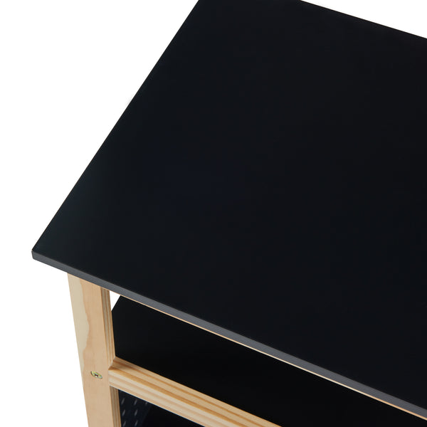 Chariot Dønna 61x51x36cm Noir/Couleur bois [en.casa]