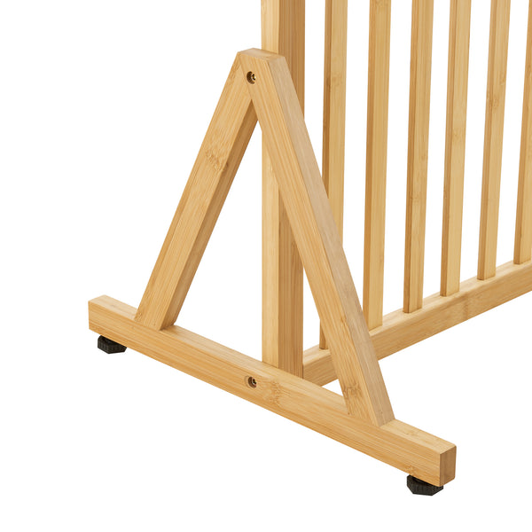 Paravent Fron 197x75,5x40 cm Bambou [en.casa]