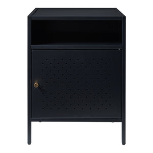 Table de nuit Janakkala 55x40x40 cm Acier Noir [en.casa]